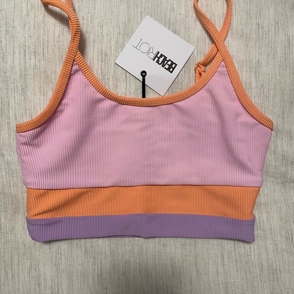 NWT Beach Riot Colorblock Eva Top - Pastel Poppy